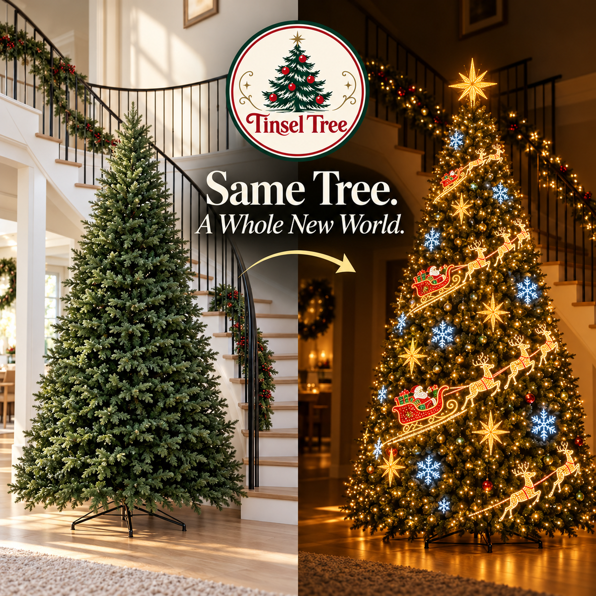 Tinsel Tree Holiday Light Show