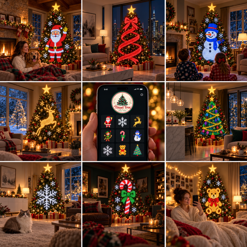 Tinsel Tree Holiday Light Show