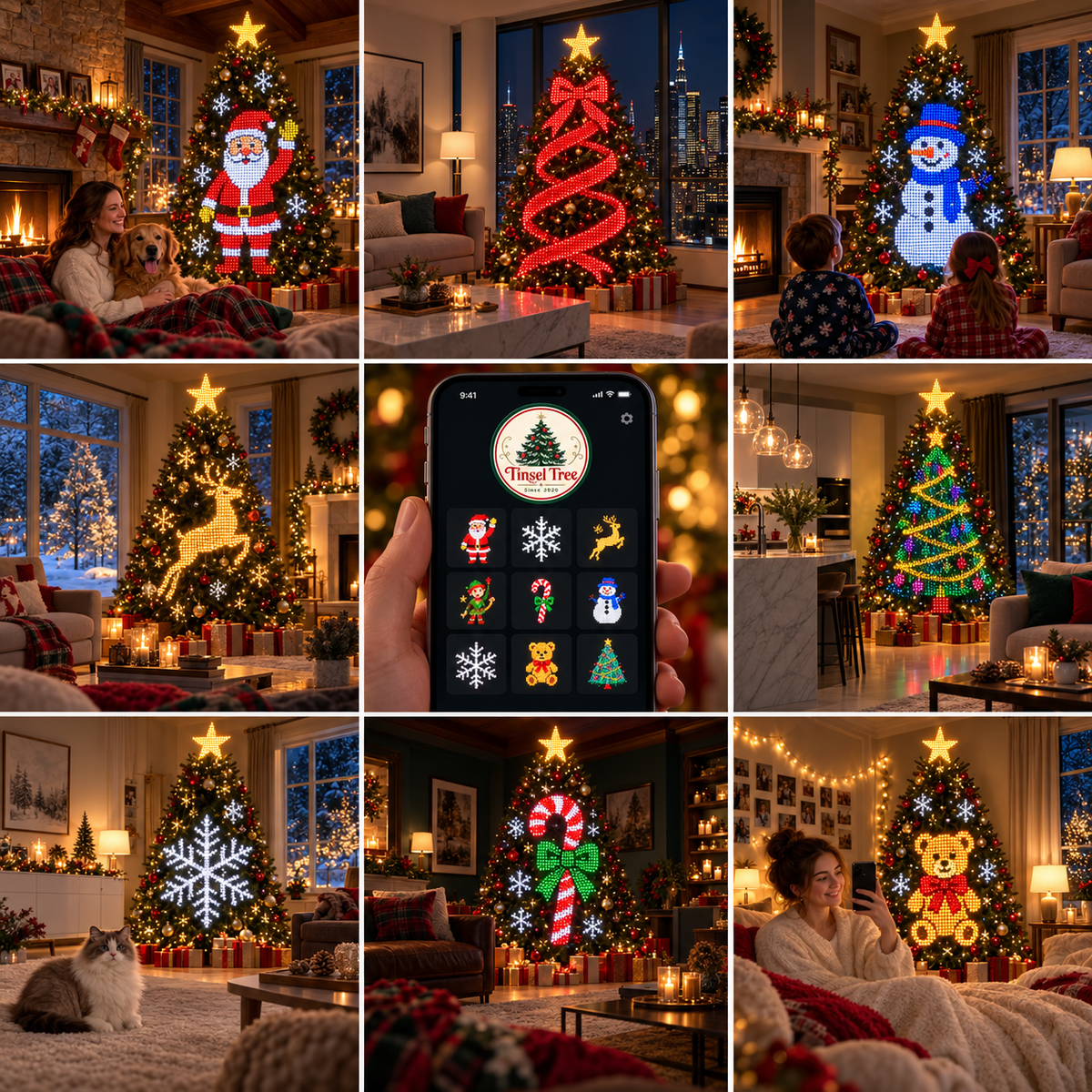 Tinsel Tree Holiday Light Show
