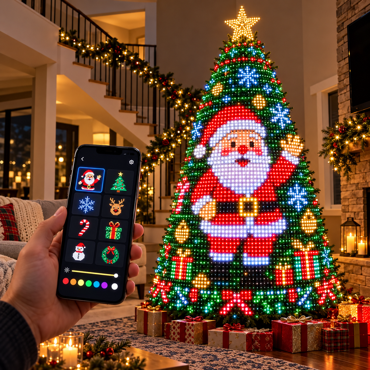 Tinsel Tree Holiday Light Show