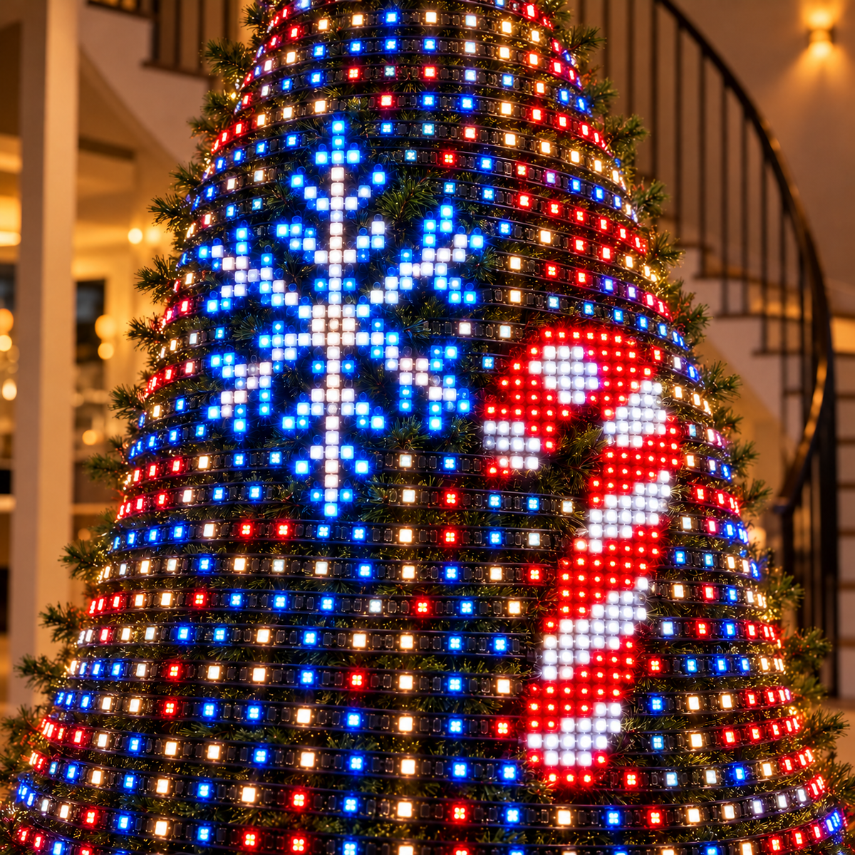 Tinsel Tree Holiday Light Show