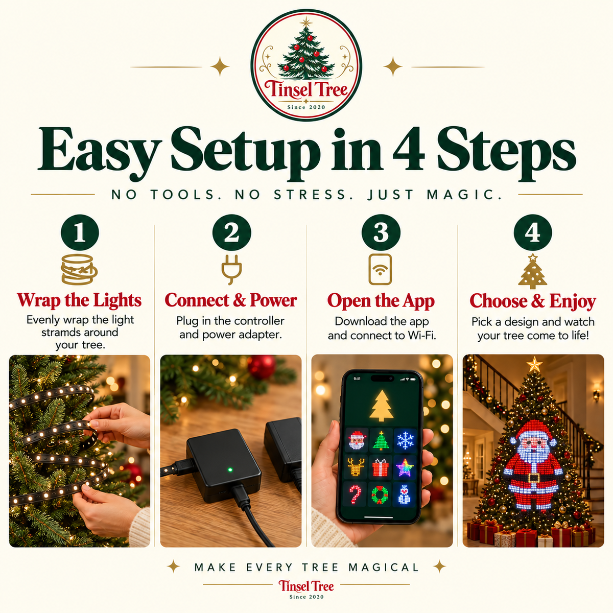 Tinsel Tree Holiday Light Show